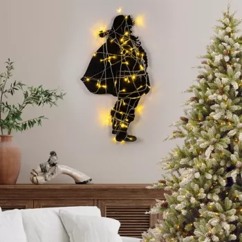 Decoratiune de luminoasa XMASBLACK-005, Tanelorn, 37x68 cm, metal, negru imagine
