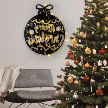 Decoratiune de luminoasa XMASBLACK-007, Tanelorn, 51x56 cm, metal, negru imagine