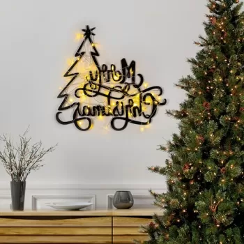 Decoratiune de luminoasa XMASBLACK-008, Tanelorn, 62x60 cm, metal, negru imagine