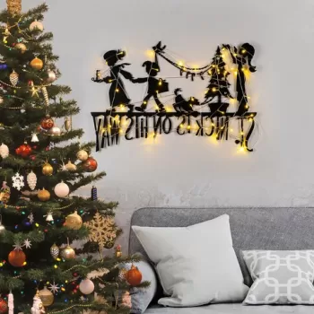 Decoratiune de luminoasa XMASBLACK-011, Tanelorn, 70x74 cm, metal, negru imagine