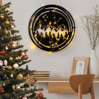 Decoratiune de luminoasa XMASBLACK-019, Tanelorn, 61x61 cm, metal, negru imagine
