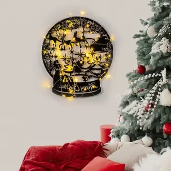 Decoratiune de luminoasa XMASBLACK-025, Tanelorn, 45x50 cm, metal, negru imagine
