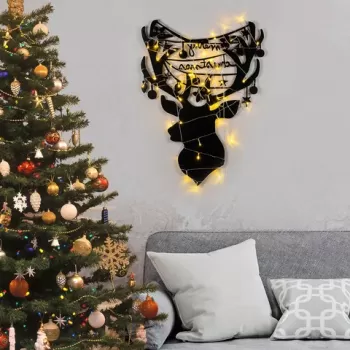 Decoratiune de luminoasa XMASBLACK-026, Tanelorn, 52x70 cm, metal, negru imagine