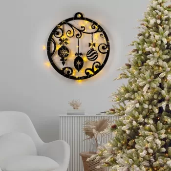 Decoratiune de luminoasa XMASBLACK-028, Tanelorn, 60x64 cm, metal, negru imagine