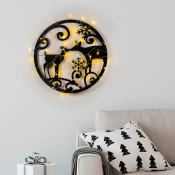 Decoratiune de luminoasa XMASBLACK-029, Tanelorn, 60x60 cm, metal, negru imagine