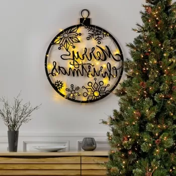 Decoratiune de luminoasa XMASBLACK-030, Tanelorn, 66x63 cm, metal, negru imagine