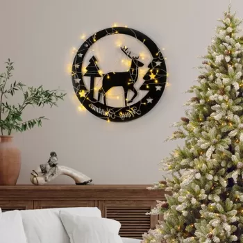 Decoratiune de luminoasa XMASBLACK-032, Tanelorn, 60x60 cm, metal, negru imagine