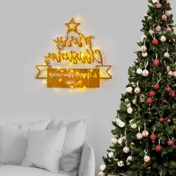Decoratiune de luminoasa XMASGOLD-004, Tanelorn, 67x62 cm, metal, auriu imagine