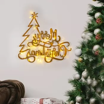 Decoratiune de luminoasa XMASGOLD-008, Tanelorn, 62x60 cm, metal, auriu imagine