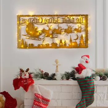Decoratiune de luminoasa XMASGOLD-012, Tanelorn, 83x39 cm, metal, auriu imagine