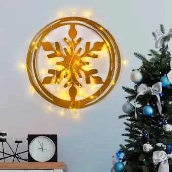 Decoratiune de luminoasa XMASGOLD-020, Tanelorn, 62x56 cm, metal, auriu imagine