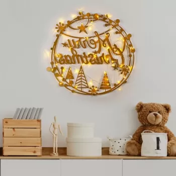 Decoratiune de luminoasa XMASGOLD-021, Tanelorn, 60x72 cm, metal, auriu imagine