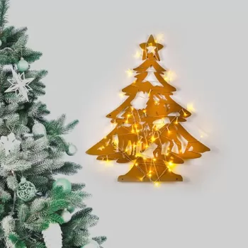 Decoratiune de luminoasa XMASGOLD-024, Tanelorn, 59x70 cm, metal, auriu imagine