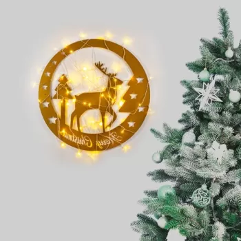 Decoratiune de luminoasa XMASGOLD-032, Tanelorn, 60x60 cm, metal, auriu imagine