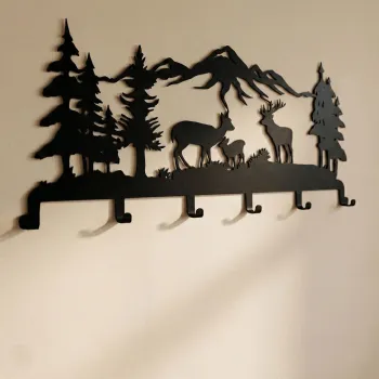 Decoratiune de perete, 3004, Metal, Dimensiune: 60 x 32 cm, Negru imagine