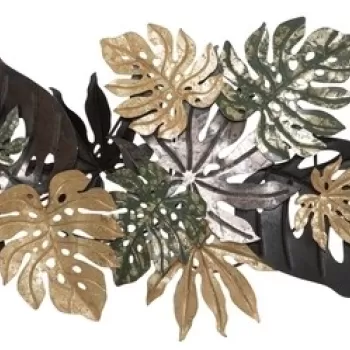 Decoratiune de perete 3D Antique Leaf, Mauro Ferretti, 133x67 cm, fier imagine