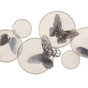 Decoratiune de perete 3D Butterfly Dark, Mauro Ferretti, 66x38 cm, fier, multicolor imagine