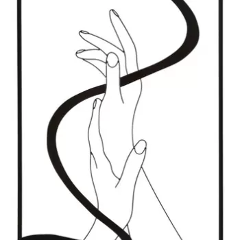 Decoratiune de perete 3D Hands, Mauro Ferretti, 90 x 60 cm, fier, negru imagine