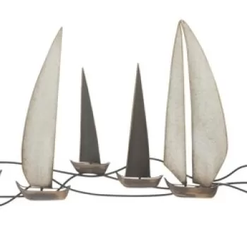 Decoratiune de perete 3D Regata, Mauro Ferretti, 119x3x51 cm, fier imagine