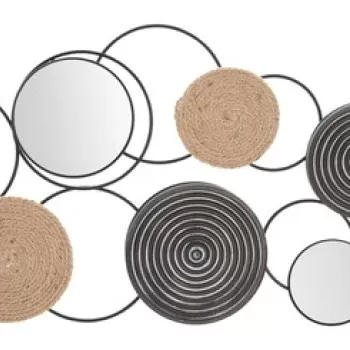 Decoratiune de perete 3D Triby, Mauro Ferretti, 52 x 106.5 cm, fier/poliester/oglinda, negru/maro imagine