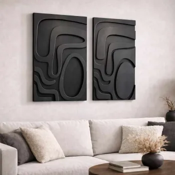 Decoratiune de perete, 3D4068-004, MDF, Plastic (Grosime: 10 mm                       , Negru imagine