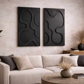 Decoratiune de perete, 3D4068-007, MDF, Plastic (Grosime: 10 mm                       , Negru imagine