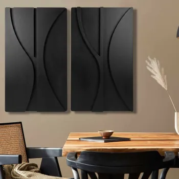 Decoratiune de perete, 3D4068-009, MDF, Plastic (Grosime: 10 mm                       , Negru imagine