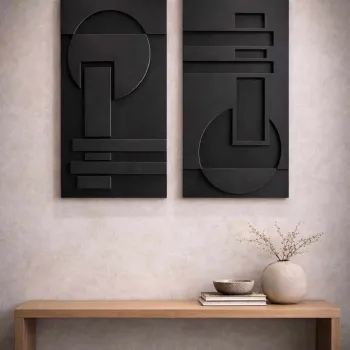 Decoratiune de perete, 3D4068-011, MDF, Plastic (Grosime: 10 mm                       , Negru imagine