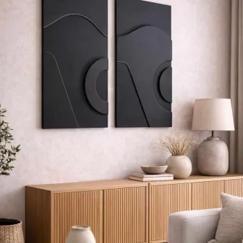 Decoratiune de perete, 3D4068-012, MDF, Plastic (Grosime: 10 mm                       , Negru imagine