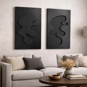 Decoratiune de perete, 3D4068-016, MDF, Plastic (Grosime: 10 mm                       , Negru imagine
