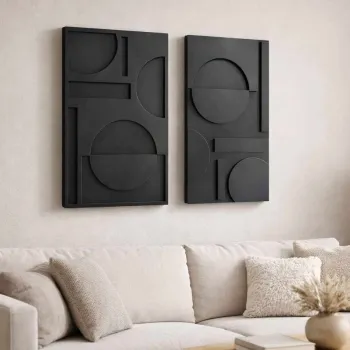 Decoratiune de perete, 3D70100-001, MDF, Plastic (Grosime: 10 mm                       , Negru imagine