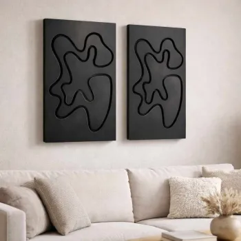 Decoratiune de perete, 3D70100-002, MDF, Plastic (Grosime: 10 mm                       , Negru imagine