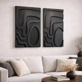 Decoratiune de perete, 3D70100-004, MDF, Plastic (Grosime: 10 mm                       , Negru imagine