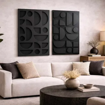 Decoratiune de perete, 3D70100-008, MDF, Plastic (Grosime: 10 mm                       , Negru imagine