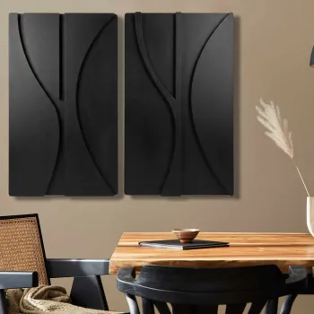 Decoratiune de perete, 3D70100-009, MDF, Plastic (Grosime: 10 mm                       , Negru imagine
