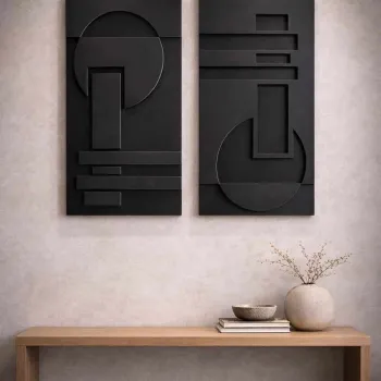 Decoratiune de perete, 3D70100-011, MDF, Plastic (Grosime: 10 mm                       , Negru imagine