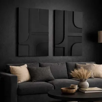 Decoratiune de perete, 3D70100-013, MDF, Plastic (Grosime: 10 mm                       , Negru imagine