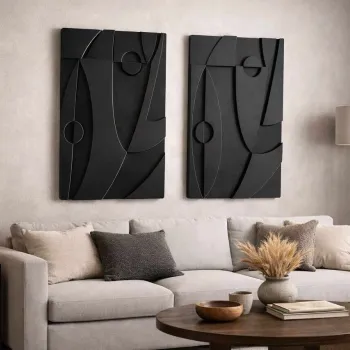 Decoratiune de perete, 3D70100-014, MDF, Plastic (Grosime: 10 mm                       , Negru imagine