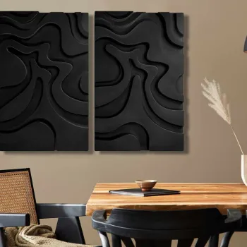 Decoratiune de perete, 3D70100-017, MDF, Plastic (Grosime: 10 mm                       , Negru imagine