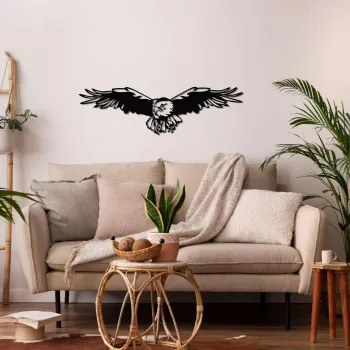 Decoratiune de perete, 5001, Metal, Dimensiune: 60 x 17 cm, Negru imagine