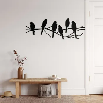 Decoratiune de perete, 5022, Metal, Dimensiune: 45 x 16 cm, Negru imagine