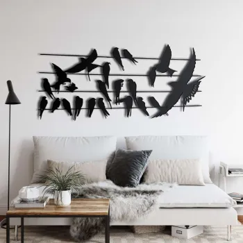 Decoratiune de perete, 5023, Metal, Dimensiune: 60 x 28 cm, Negru imagine