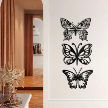Decoratiune de perete, 5025, Metal, Dimensiune: 33 cm, Negru imagine