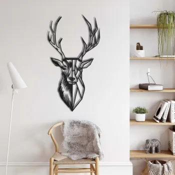Decoratiune de perete, 5037, Metal, Dimensiuni: 46 x 75 cm, Negru imagine
