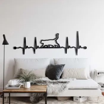 Decoratiune de perete, 5046, Metal, Dimensiune: 60 x 20 cm, Negru imagine