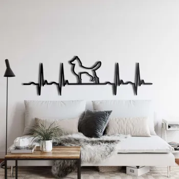 Decoratiune de perete, 5047, Metal, Dimensiune: 45 x 15 cm, Negru imagine