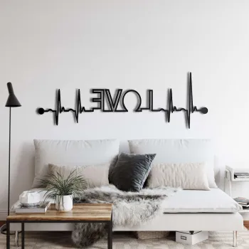 Decoratiune de perete, 5048, Metal, Dimensiune: 60 x 20 cm, Negru imagine