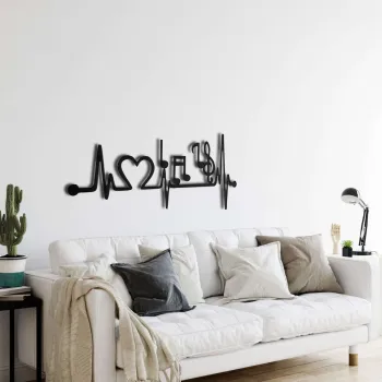 Decoratiune de perete, 5049, Metal, Dimensiuni: 75 x 32 cm, Negru imagine