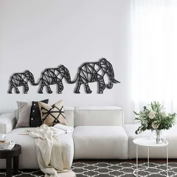 Decoratiune de perete, 5051, Metal, Dimensiune: 60 x 19 cm, Negru imagine