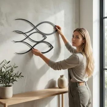 Decoratiune de perete, 5059, Metal, Dimensiune: 75 x 45 cm, Negru imagine